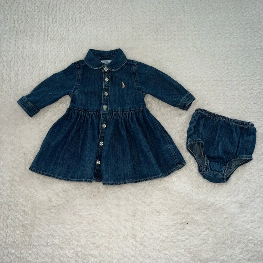 Ralph Lauren Kids' Blue Denim Dress - Picture 2 of 4